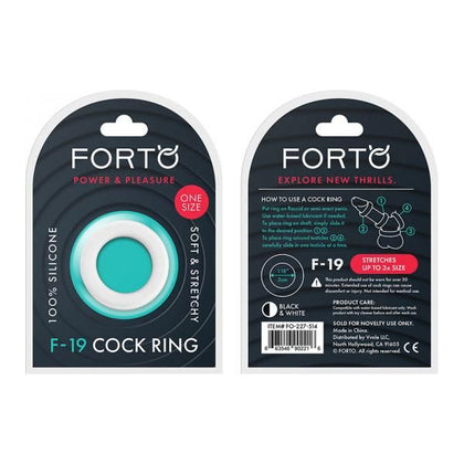 Forto F-19: 100% Liquid Silicone 2-tone C-ring for Enhanced Pleasure - Black & White