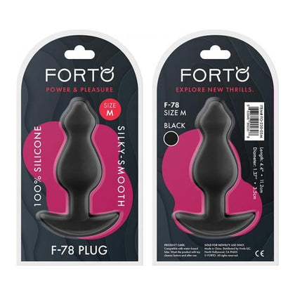 Forto F-78: Pointee 100% Silicone Plug Medium Black - Premium Anal Pleasure for All Genders - Adult Naughty Store