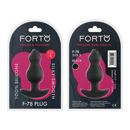 Forto F-78: Pointee 100% Silicone Plug - Small Black - Premium Anal Pleasure for All Genders - Adult Naughty Store