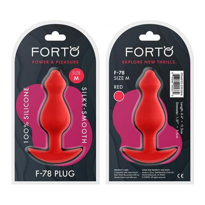 Forto F-78: Pointee 100% Silicone Plug Medium Red - Premium Smooth Anal Pleasure for All Genders