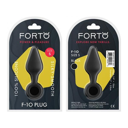 Forto F-10: Silicone Plug with Pull Ring - Small, Black - Premium Pleasure for Men and Women - Adult Naughty Store