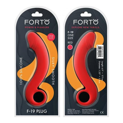 Forto F-19: 100% Silicone Plug Red - Premium Curved Anal Pleasure Toy for Men and Women