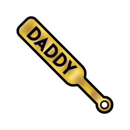 Wood Rocket Daddy Paddle Enamel Lapel Pin - BDSM Fetish Sex Toy Accessory - Gold with Black Text - Perfect for Hat, Clothes, Backpack, Bag, or Purse - Ideal Gift Option - Adult Naughty Store