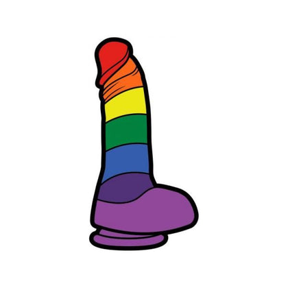 Wood Rocket Rainbow Dildo Lapel Pin - Vibrant Pride Accessory for All Genders, Perfect for Hats, Clothes, Backpacks, and More! - Adult Naughty Store