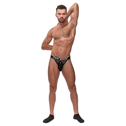 Male Power Cock Pit Net Cock Ring Jock - Model MP-CPNCRJ-BLK-SM - Men's Satin Finish Waistband - Black - Adult Naughty Store