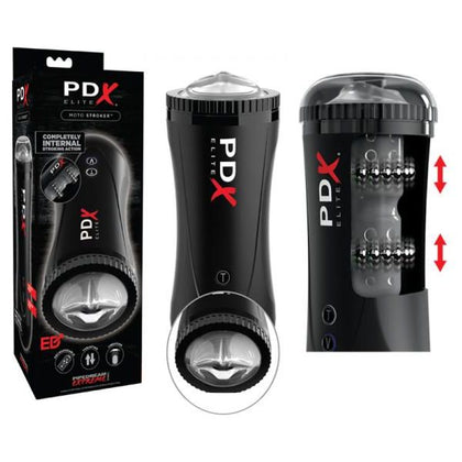 PDX Elite Moto Stroker - Advanced Male Masturbator with Thrusting Action, Model MS-500, Designed for Men, Intense Pleasure for the Shaft, Black - Adult Naughty Store