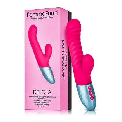 Femmefunn Delola Dual-Density Rabbit Vibrator - Model DLRB-001 - Pink - Women's G-Spot and Clitoral Pleasure