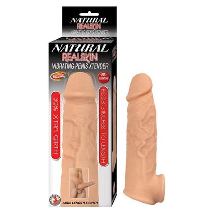 Realskin Natural Vibrating Penis Xtender - Model X3, Male Pleasure Enhancer, White