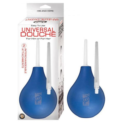 Universal Douche - Blue: Premium Silicone Anal and Vaginal Cleansing System - Model UD-2021 - For Him and Her - Intimate Hygiene and Pleasure - Blue