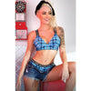 Vibes Intimates Plaid Bralette and Cheeky Panty Set - Model VNF-001 - Women's Lingerie - Monday Blue - S/M - Adult Naughty Store