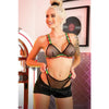 Introducing the Sensual Elegance Collection: Vibes Fishnet Bralette and Panty Set - Model M-L, Black, for Women's Intimate Pleasure - Adult Naughty Store