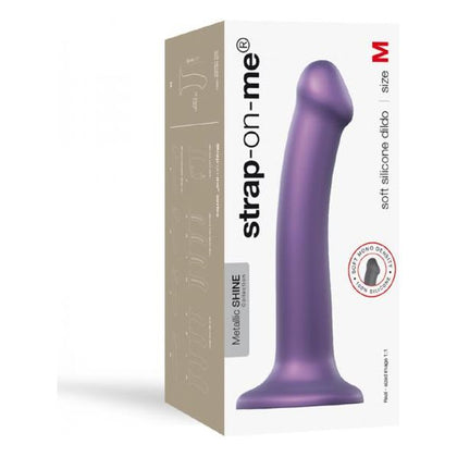 Strap-On-Me Mono Density Dildo Metallic Purple Size M - Shine: The Ultimate Pleasure Experience for All Genders, Expertly Designed for Intense Stimulation and Unforgettable Moments of Passion