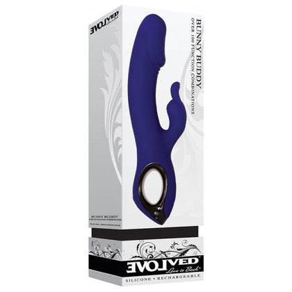 Evolved Bunny Buddy - Silicone Vibrator Model B10 - Dual Stimulation for Women - Clitoral and G-spot Pleasure - Black - Adult Naughty Store