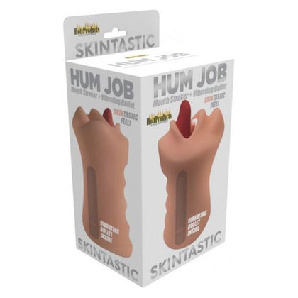 Skinsations Hum Job Mouth Stroker - 10-Speed Power Bullet Vibrating Male Masturbator - Model SJ-10 - For Men - Intense Oral Pleasure - Flesh