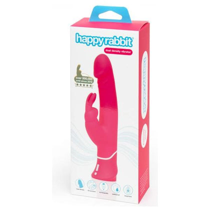 Happy Rabbit Dual Density Pink - The Ultimate Lifelike Silicone Rechargeable Rabbit Vibrator for Intense Blended Pleasure and Satisfaction - Model HR-DDP01 - For Women - Clitoral and Vaginal Stimulation - Pink