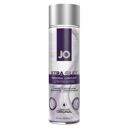 Introducing the JO Xtra Silky Silicone 4 Oz - Premium Silicone Lubricant for Enhanced Intimacy - Adult Naughty Store