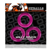 Oxballs Willy Rings 3-Pack Super Stretch Cockrings O-s Hot Pink - Adult Naughty Store