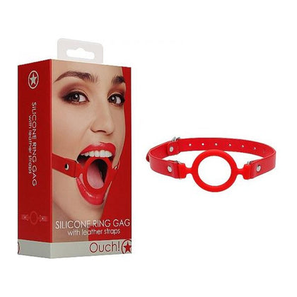 VelvetSilk Red Silicone Ring Gag - Model RS-22 - Unisex Oral Pleasure Toy