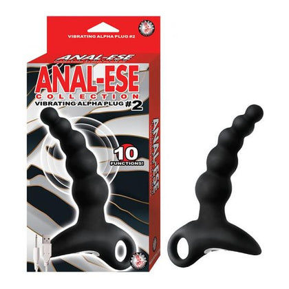 Introducing the Exquisite Anal-ese Collection Vibrating Alpha Plug #2 for Him - Black: The Ultimate Pleasure Experience - Adult Naughty Store