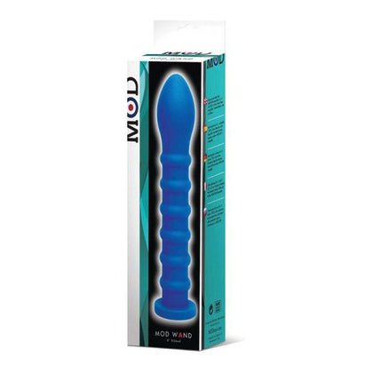 Mod Wand Silicone Ribbed Blue - Deluxe Thruster Kit Attachment - Gender-Neutral Pleasure Toy - Adult Naughty Store