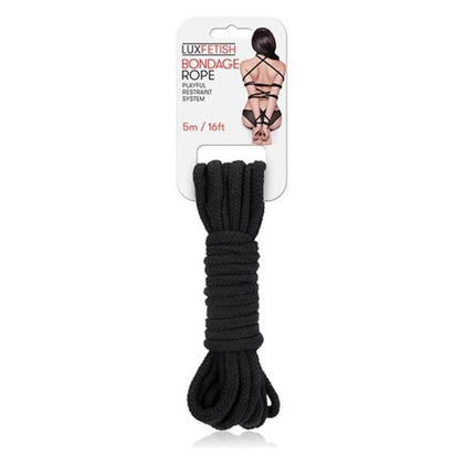 Lux Fetish Bondage Rope 16 Ft-5 M - Black: The Ultimate Bondage Experience for Restraining, Pleasure, and Elegance - Adult Naughty Store