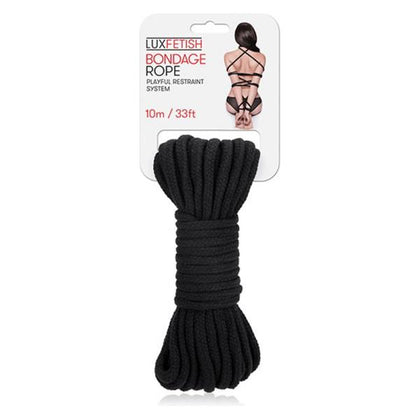 Lux Fetish Bondage Rope 33 Ft-10 M - Black: The Ultimate Restraining Tool for Intense Pleasure and Exploration - Adult Naughty Store