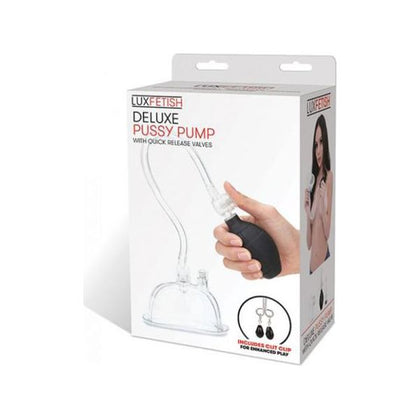 Lux Fetish Deluxe Pussy Pump with Quick-Release Valves - Advanced Clitoral Enhancement Device for Women - Model LP-500 - Clear - Adult Naughty Store