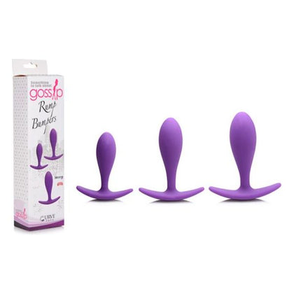 Introducing the SensaSilk Gossip Rump Bumpers Silicone Set Of 3 - Violet: The Ultimate Pleasure Kit for All-Day Comfort and Satisfaction