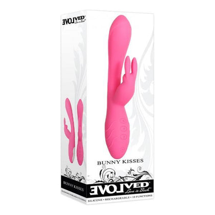 Evolved Bunny Kisses Rechargeable Silicone Rabbit Vibrator - Model X123 - Dual Stimulation - Pink - Adult Naughty Store