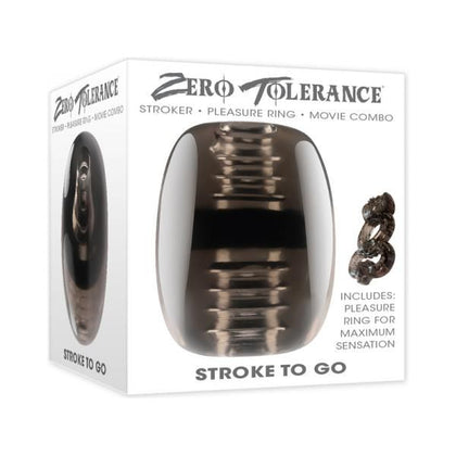 Zero Tolerance Stroke To Go Open-ended Stroker - The Ultimate Pleasure Vortex for Men - Model ZT-STG-001 - Dual Entry, Spiral-textured, Black - Silicone, TPE Rubber