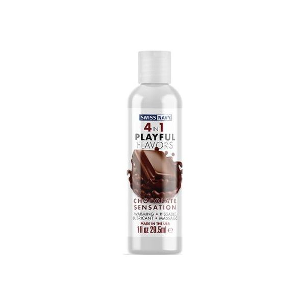 Introducing Playful Flavors Chocolate Sensation 4-in-1 Pleasure Toy - Model CHS-1OZ for All Genders, Designed for Sensual Stimulation and Exploration in a Delicious Chocolate Hue