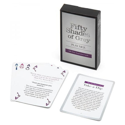 Introducing the Sensual Pleasures Fifty Shades of Grey Play Nice Talk Dirty Card Game - Model X1 for Couples - Enhance Intimacy and Explore the Art of Dirty Talk - Gender-Neutral - Unleash Pa - Adult Naughty Store