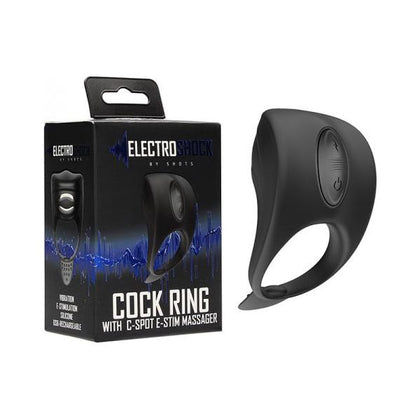 Electroshock Shots C Ring C Spot Massager - Powerful Vibrating Electrosex Cock-Ring for Intense Pleasure - Model ES-CR-001 - Unisex - Black