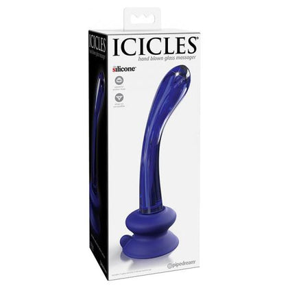 Icicles No. 89 - Glass Suction Cup G-spot Wand - Blue