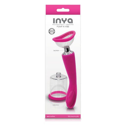 Introducing the INYA Pump N Vibe: The Ultimate Dual-Function Silicone Massager and Suction Cup Pleasure Toy - Model PNVP-001, Pink - Adult Naughty Store