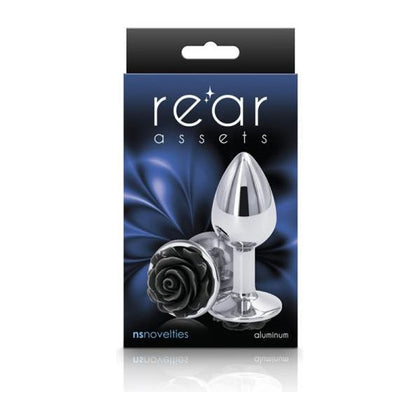 Introducing the Exquisite Rear Assets Rose Anal Plug - Small - Black: A Captivating Pleasure Accessory for Sensual Delights - Adult Naughty Store