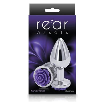 Elegant Pleasures Rear Assets Rose Anal Plug - Medium Model (RA-AP-M) - Unisex Anal Toy for Sensual Delights - Purple - Adult Naughty Store