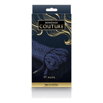NS Novelties Bondage Couture Rope 25 Feet - Blue: Premium PU Leather BDSM Restraint for Sensual Play