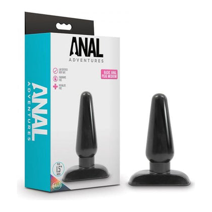 Anal Adventures Basic Anal Plug Medium - Model 1002 - Unisex - Anal Pleasure - Black - Adult Naughty Store