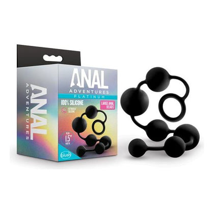 Anal Adventures Platinum - Silicone Large Anal Beads - Model XYZ - Unisex - Intense Pleasure - Black