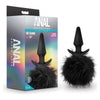 Anal Adventures Platinum Rabbit Tail Plug - Model ARTP-001 - Unisex Anal Pleasure - Black - Adult Naughty Store