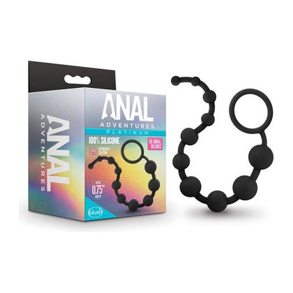Anal Adventures Platinum - Silicone 10 Anal Beads - Model X1B - Unisex - Pleasure Enhancer - Black