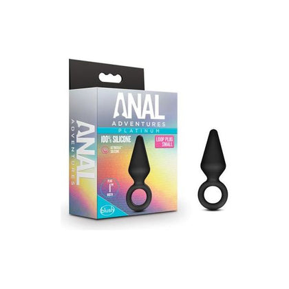 Anal Adventures Platinum Silicone Loop Plug - Small - Black: The Ultimate Sensation for Intimate Exploration - Adult Naughty Store