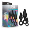 Anal Adventures Platinum - Silicone Loop Plug Kit - Black - Adult Naughty Store