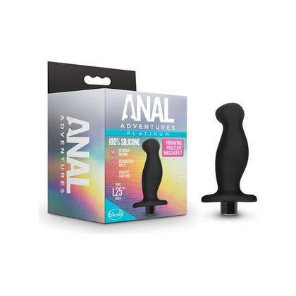 Anal Adventures Platinum- Silicone Vibrating Prostate Massager 02- Black