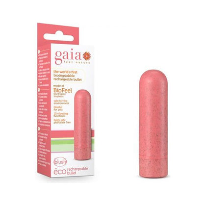 Gaia Eco Rechargeable Bullet Vibrator - Model GRC-001 - Unisex - Clitoral Stimulation - Coral - Adult Naughty Store