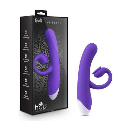 Hop - Oh Bunny - Midnight: Powerful Air Pulsation Rabbit Vibrator for Women - Model HOB-001 - Clitoral Stimulation - Deep Blue - Adult Naughty Store