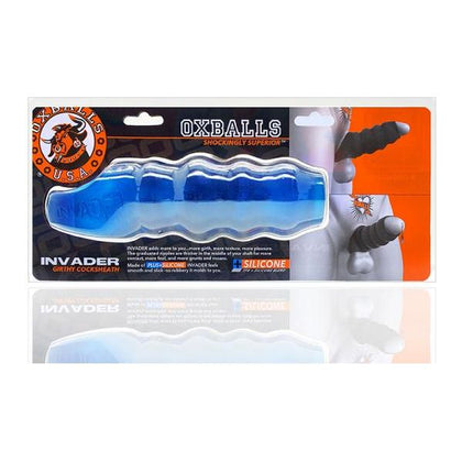 Oxballs Invader Cocksheath Space Blue Ice - Revolutionary Open-Ended Silicone Cocksheath for Intense Pleasure and Endless Thrills - Adult Naughty Store