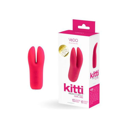 Vedo Kitti Rechargeable Dual Vibe Foxy Pink - Powerful Dual Motor Clitoral Stimulator for Women - Model Kitti 2.0 - Intense Pleasure in a Sleek and Submersible Design