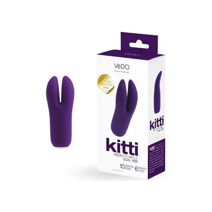 Vedo Kitti Rechargeable Dual Vibe Deep Purple - Powerful Dual Motor Clitoral and G-Spot Vibrator for Women